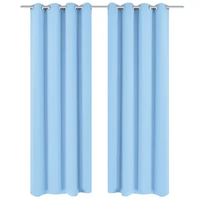 Zdjęcie produktu dla vidaXL Zasłona zaciemniająca z metalowymi oczkami 270 x 245 cm Turkusowa