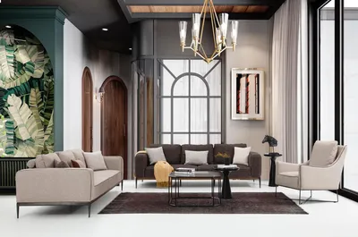 Produktbild von Dreisitzer Sofa 3 Sitzer Stoff Modern Sofas Design Wohnzimmer Grau