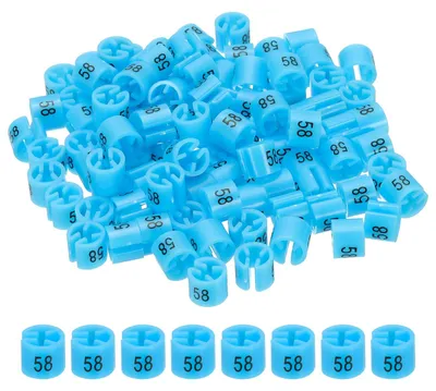 100 Kleiderbügel-Markierungen, rund, blau, für 3 mm Stange