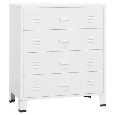 Produktbild von vidaXL Industrial Kommode mit Schubladen Weiß 78x40x93 cm Metall
