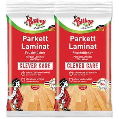 Obrázok produktu pre Poliboy vlhčené utierky na laminátové parkety bez šmúh 15 kusov 2-pack