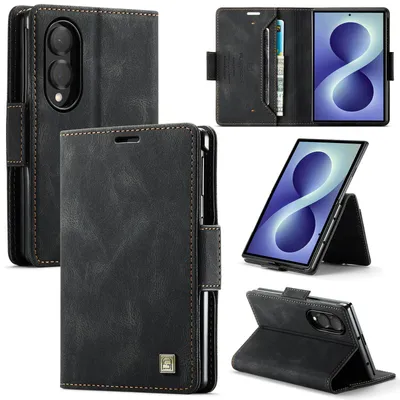 Obrázek produktu pro Pouzdro pro Samsung Galaxy Z Fold 8, RetroPolyuretanKožené Pouzdro, Stojánek a Ochranné Pouzdro černé