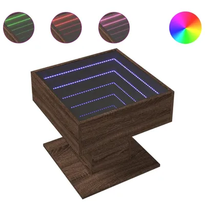 Produktbild von vidaXL LED-Couchtisch Braun Eichen-Optik 50x50x45 cm Holzwerkstoff