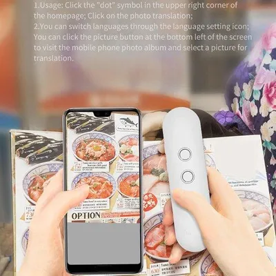 Produktbild von Draagbaar 2-Wege Sprachübersetzer - Offline & Online - für Sprachaufnahmen - Handlich - 96 unterstützte Sprachen - Präzise Bluetooth-Übersetzer für Geschäftsreisen