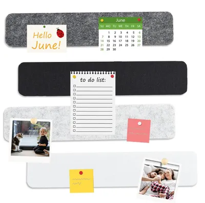 Produktbild von 4 Stück Selbstklebende Filz-Pinnwand, 6 x 30 cm, Kork-Pinnwand, zur Wanddekoration in Zuhause, Büro oder Klassenzimmer