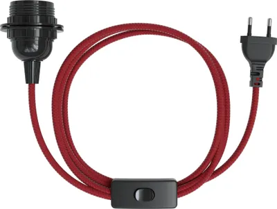 Produktbild von EAZY CASE 1x E27 Lampenfassung mit Kabel 3,5m, aus Kunststoff, mit Ein- und Ausschalter, Sockeladapter in Rot