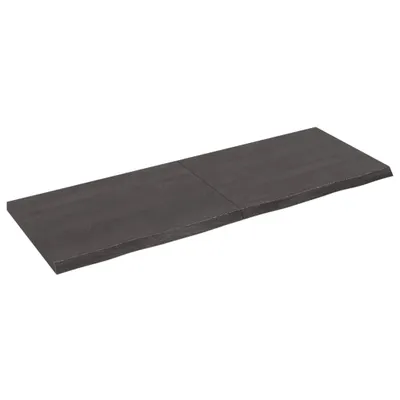 Zdjęcie produktu dla The Living Store Półka ścienna ciemnobrązowa 140x50x(2-4)cm lite drewno dębowe impregnowane