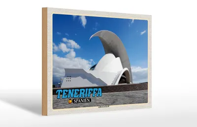 Produktbild von Holzschild Reise 30x20cm Teneriffa Spanien Auditorio de Tenerife