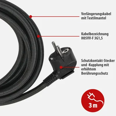 Obrázok produktu pre Brennenstuhl 1161830010, 3 m, Zástrčka typu E + F, Zástrčka typu F
