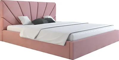 Obrázek produktu pro Čalouněná postel, 160x200 cm, manželská postel, s podnožkou, s roštem, s čelem, Moderní postel, Robustní, Elegantní, Prvotřídní kvalita, Slim-3, Růžová