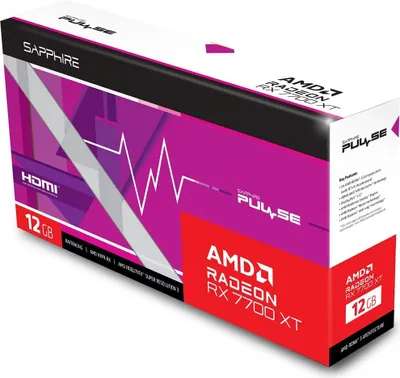 Obrázek produktu pro Sapphire PULSE Radeon RX 7700 XT, Radeon RX 7700 XT, 12 GB, GDDR6, 192 bit, 7680 x 4320 px, PCI Express x16 4.0
