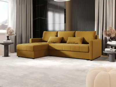 Produktbild von BEDANTE Ecksofa MOS L BIS Itaka 33 Orange Links mit Schlaffunktion L-Form Sofa mit Stauraum Bettkasten Wohnzimmersofa Couch Sofa Bettsofa Bettkasten Bettcouch