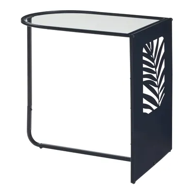 Obrázok produktu pre Bočný stolík 'Ulvik' 50x50x35cm kov a sklo čierna