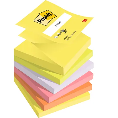 Produktbild von Samolepiaci Z-bloček Post-it, 76x76 mm, neónové farby, 6 bločkov po 100 lístkov