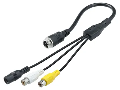 Produktbild von 4 Pin Rückfahrkamera Adapterkabel Anschlusskabel Cinch Adapter (RCA, Video, Audio) 12V-24V