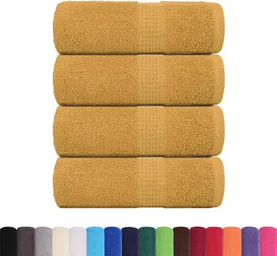 Produktbild von vidaXL Waschtücher FROGN 4 Stk. Gold 30x30 cm 360 g/m²