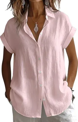 Productafbeelding van Currero Linnen Blouse Dames Roze XL
