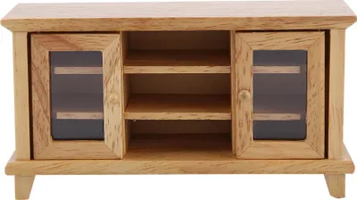 Image de Échelle 1:12 Maison de poupées Rangement Armoire TV Miniature Meuble en bois Cadeau Enfants Couleur bois