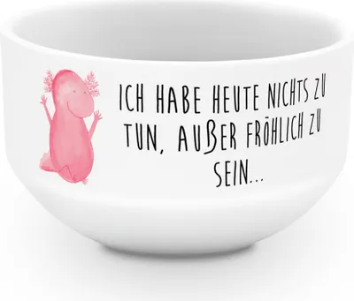 Produktbild von Mr. & Mrs. Panda schale Axolotl Hurra - Weiß - Geschenk, Müslischüssel, Freude, Spaß, Obstschale, salatschälchen, Lurch, Müslischale, frühstücksbowl, bunte, Molch