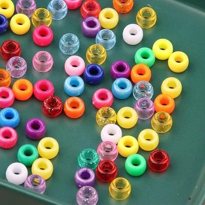 Immagine prodotto di 1200 bottoni con foro grande, 50 m di nastro elastico, set di gioielli, bottoni per il fai da te