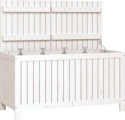 Obrázek produktu pro vidaXL Zahradní truhla bílá 121x55x64 cm Masivní borovicové dřevo