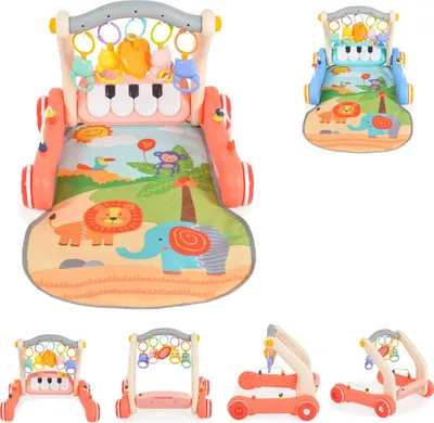 Produktbild von Cangaroo Pink 2-in-1 Klavier Spielteppich und Laufwagen 110764