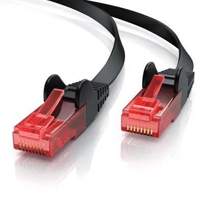 Obrázek produktu pro CSL Cat 6 plochý páskový kabel LAN - vícenásobně stíněný - UTP Gigabit - 1000 Mbit/s - patch kabel plochý kabel - síťový kabel - 10m