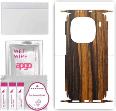 Produktbild von apgo Rückseite + Seiten Schutzfolie, Skin, kompatibel mit Vivo iQOO 12 Pro, Hinten Displayschutzfolie aus Vinylfolie, kratzfest, einfache Montage - Tigerwood