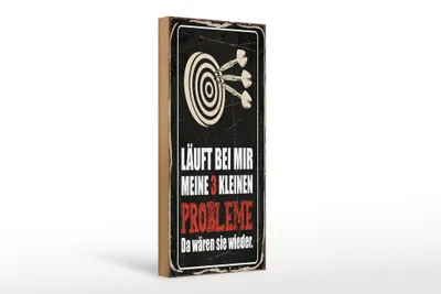 Produktbild von Holzschild  Dart Meine 3 kleinen Probleme Da wären sie, 27x10 cm, Holzschilder Spruch Sport Hobby