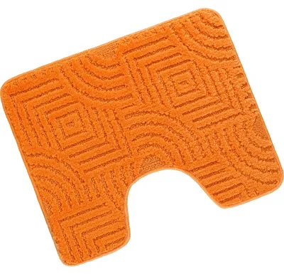 Zdjęcie produktu dla Dywanik przed toaletą 60x50cm Labirynt pomarańczowy