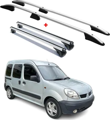 Obrázek produktu pro Sada střešních nosičů pro Renault Kangoo 2004–2008 L1, hliník, šedá, 4 ks