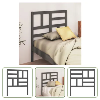 Produktbild von The Living Store Bett-Kopfteil Grau 96x4x104 cm Massivholz Kiefer