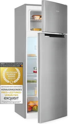 Produktbild von Exquisit Kühl-Gefrierkombination KGC270-45-040D inoxlook | 206 l Nutzinhalt | 4-Sterne-Gefrieren | Standgerät
