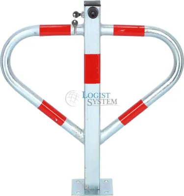 Imagen del producto de LogistSystem - Postes de aparcamiento - Barrera para aparcamiento - Llave - Postes abatibles - Llave superior MOTYL - Acero - Barra de aparcamiento robusta - Barra de bloqueo para aparcamiento - Galvanizado - Rojo