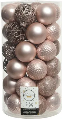 Obrázok produktu pre Guľôčky nerozbitné púdrové ružové dia6cm lesklé, matné, trblietavé
