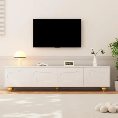Produktbild von TV-Schrank,Fernsehschrank,Lowboard mit 2 Schränken,TV-Entertainment-Center mit 5 Stützbeinen,für 75-Zoll 180*40*45cm