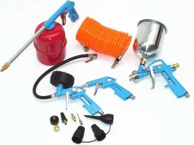 Produktbild von Druckluftset AIRSET 40290 , Farbspritzpistole Reifenfüller Sprühpistole Schlauch