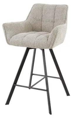 Zdjęcie produktu dla Stołek barowy FURNLUX Raster beżowo-czarny 56 cm / Kolor główny: beżowy / Wymiary: 56 x 95 x 52 cm