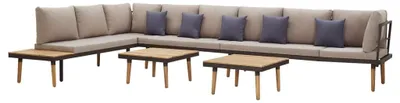 Immagine prodotto di set 7 pezzi da giardino con cuscini in legno massiccio di acacia