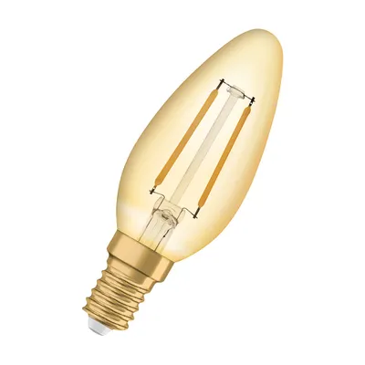 Obrázek produktu pro Žárovky OSRAM LED, Vintage Edition, 12 W náhradní, E14, tvar B, 2400 Kelvinů, teplé komfortní světlo, čiré sklo, jednotlivé balení