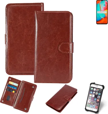 Produktbild von K-S-Trade 360° Hülle kompatibel mit Coolpad 26 Tibetan Peak Edition braun Kunstleder Case BookCase WalletCase Kunstlederederhülle Handyhülle,