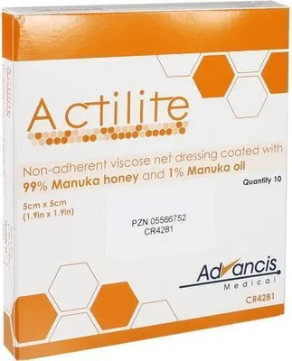Produktbild von Actilite 5x5 cm Honig Wundauflage 10 St
