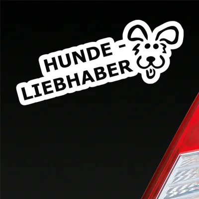 Produktbild von Auto Aufkleber Hundeliebhaber Hund Dog süß Love Liebe 19x9 cm Weiss Glanz Sticker Heckscheibenaufkleber
