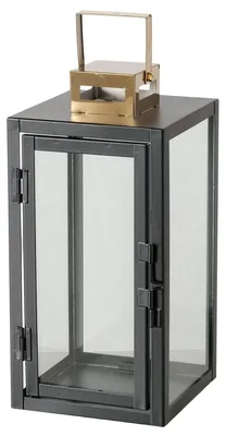 Produktbild von Boltze ELAGIO Laterne schwarz gold ca. 35x16,5x16,5cm
