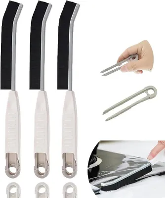 Productafbeelding van PolkaHome® Hoekreinigingsborstelset, 3 harde borstels met ophangfunctie en clip, splijtreinigingsborstel voor tegels, badkamer en keuken,