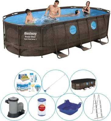 Zdjęcie produktu dla Basen z akcesoriami - Bestway Power Steel Swim Vista Oval 549x274x122 cm