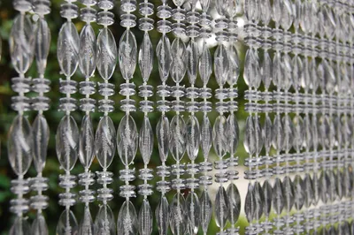 Produktbild von La Tenda ELBA 1 Perlenvorhang transparent grau,Maße:90 x 210 cm