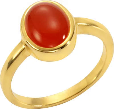 Produktbild von Jamelli Ring 925 Silber vergoldet mit Carneol