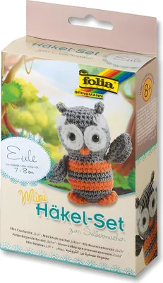 Produktbild von Folia - Mini Häkelset Eule 7 - 8 cm