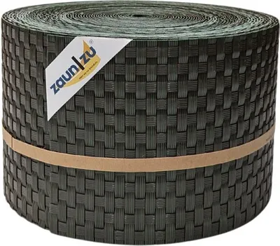 Produktbild von Sichtschutzstreifen zaun|zu RATTAN 26m Rolle Zaunblende für Doppelstabmattenzaun Grün 26m
